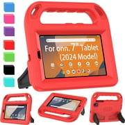 SUPNICE Kids Case for Onn 7 inch 2024 Gen 4 (Model 100135924) , Built-in Screen Protector Lightweight Handle Friendly Kickstand Cover for Walmart Onn 7 Tablet 2