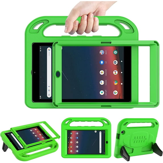 SUPNICE Kids Case for Onn 8” 2022 Gen 3, Built-in Screen Protector Lightweight Handle Friendly Kickstand Cover for Walmart Onn 8 Tablet Model TBGRY 100071483 (2022 Release), Green