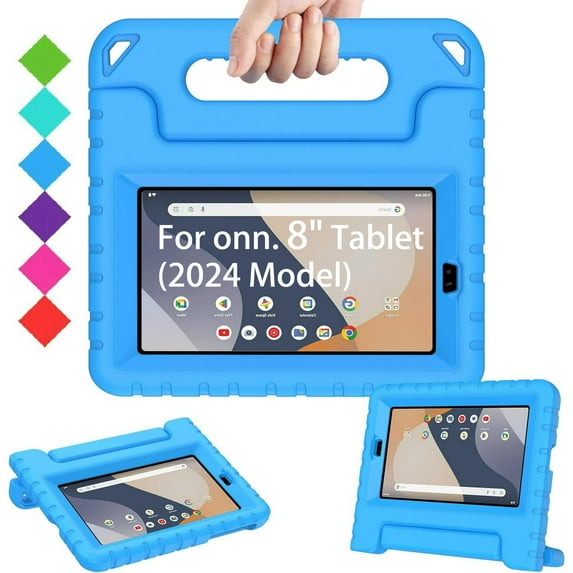 SUPNICE Kids Case for Onn. 8" 4th Generation 2024, Hanle Stand Protective Cover with Built-in Screen Protector for Onn. 8 Inch Tablet Gen 4 2024 Model 100135923,Blue
