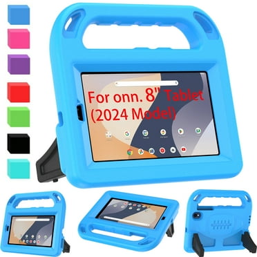 SUPNICE Kids Case for Onn 8 inch 2024 Gen 4 (Model 100135923) , Built-in Screen Protector Lightweight Handle Friendly Kickstand Cover for Walmart Onn 8 Tablet 2024 Release, Blue