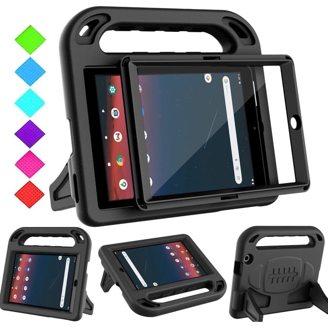 SUPNICE Kids Case for Onn 8 inch 2024 Gen 4 (Model 100135923) , Built-in Screen Protector Lightweight Handle Friendly Kickstand Cover for Walmart Onn 8 Tablet 2024 Release,Black