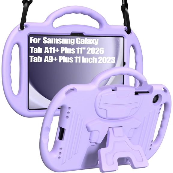 SUPNICE Kids Case for Samsung Galaxy Tab A11+ Plus 11" 2026 / A9+ Plus 11 Inch 2023 with Shoulder Strap Handle & Kickstand, Shockproof Bumper Case for Galaxy Tab A11+ / A9+, Light Purple