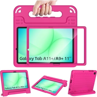 SUPNICE Kids Case for Samsung Galaxy Tab A11+ Plus 11” 2026/A9+ Plus 11 Inch 2023 with Built-in Screen Protector, Light Weight Shock Proof Handle Stand Kids Friendly Cover ,Pink