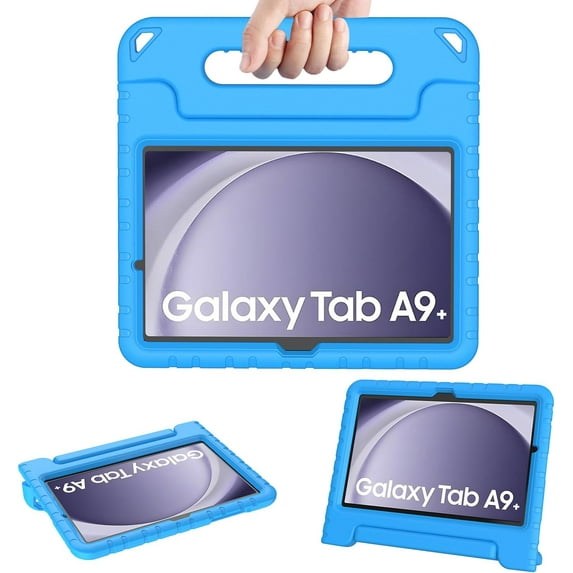 SUPNICE Kids Case for Samsung Galaxy Tab A9+/A9 Plus 11 Inch 2023 Case with Built-in Screen Protector, Light Weight Shock Proof Handle Stand Kids Friendly Cover for (SM-X210/X216/X218),Blue