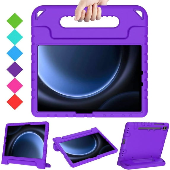 SUPNICE Kids Case for Samsung Galaxy Tab S10 FE 10.9" 2025/S9 FE 10.9 Inch/S9 11 Inch 2023, Lightweight Shockproof Convertible Handle Stand Case for Samsung Galaxy Tab S10 FE/S9 FE/S9/S8/S7,Purple