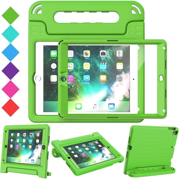 SUPNICE Kids Case with Screen Protector for iPad 9.7 Inch 2018/2017, Shockproof Convertible Handle Stand Kids Case for iPad 9.7 2017/2018 (iPad 5th and 6th Generation),iPad Air 2, Green