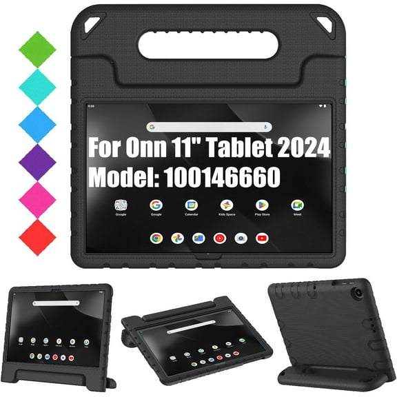 SUPNICE Kids Case for Walmart Onn. 11" Tablet Pro (2024 Model No.100146660), Lightweight Shockproof Convertible Handle Stand Case for Onn. 11" Tablet Pro 2024,Black