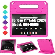 SUPNICE Kids Case for Walmart Onn. 11" Tablet Pro 2024 Model No.100146660, Lightweight Shockproof Convertible Handle Stand Case for Onn. 11" Tablet Pro 2024,Pink