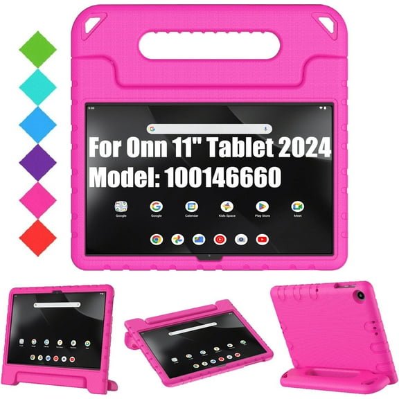 SUPNICE Kids Case for Walmart Onn. 11" Tablet Pro (2024 Model No.100146660), Lightweight Shockproof Convertible Handle Stand Case for Onn. 11" Tablet Pro 2024,Pink