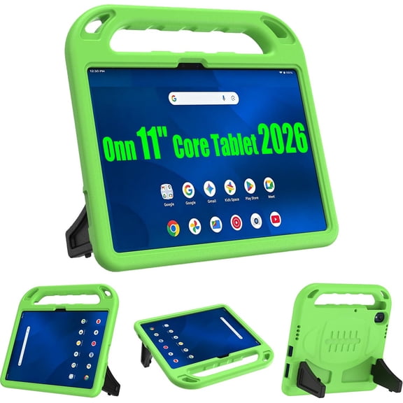 SUPNICE Kids Case for Walmart Onn 11 inch Core Tablet Gen 5 2026 Model (TBSIL36018341),Lightweight Handle Friendly Kickstand Cover for Walmart Onn 11" Core Tablet 2026 Release, Green