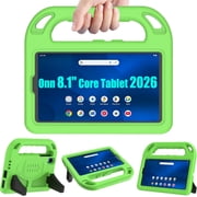 SUPNICE Kids Case for Walmart Onn 8.1 inch Core Tablet Gen 5 2026 Model TBSIL36018340,Lightweight Handle Friendly Kickstand Cover for Walmart Onn 8.1" Core Tablet 2026 Release, Green