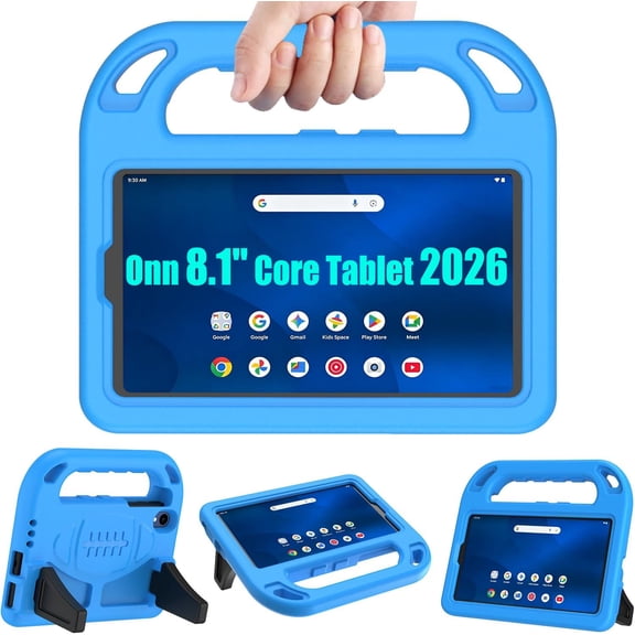 SUPNICE Kids Case for Walmart Onn 8.1 inch Core Tablet Gen 5 2026 Model (TBSIL36018340),Lightweight Handle Friendly Kickstand Cover for Walmart Onn 8.1" Core Tablet 2026 Release, Blue