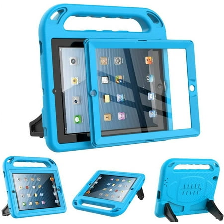 SUPNICE Kids Case for iPad 2 3 4 （Old Model）- Built-in Screen Protector, Shockproof Handle Stand Kids Friendly Protective Case for iPad 2nd 3rd 4th Generation, Blue