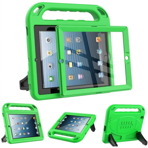 SUPNICE Kids Case for iPad 2 3 4 (Old Model)- Built-in Screen Protector, Shockproof Handle Stand Kids Friendly Protective Case for iPad 2nd 3rd 4th Generation, Green