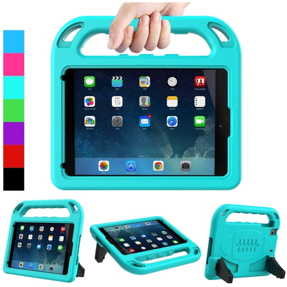 SUPNICE Kids Case for iPad Mini 1/2/3/4/5 7.9-inch, Light Weight Shockproof Handle Kickstand Cover for iPad Mini 5th/4th/3rd/2nd/1st Generation, Turquoise