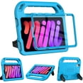 thumbnail image 1 of SUPNICE Kids Case for iPad Mini 7 (A17 Pro) 2024 8.3 inch, Mini 6 2021 with Built-in Screen Protector, Shockproof Lightweight Handle Stand Cover for Model (A2995/A2996, A2567/A2568/A2569), Blue, 1 of 8