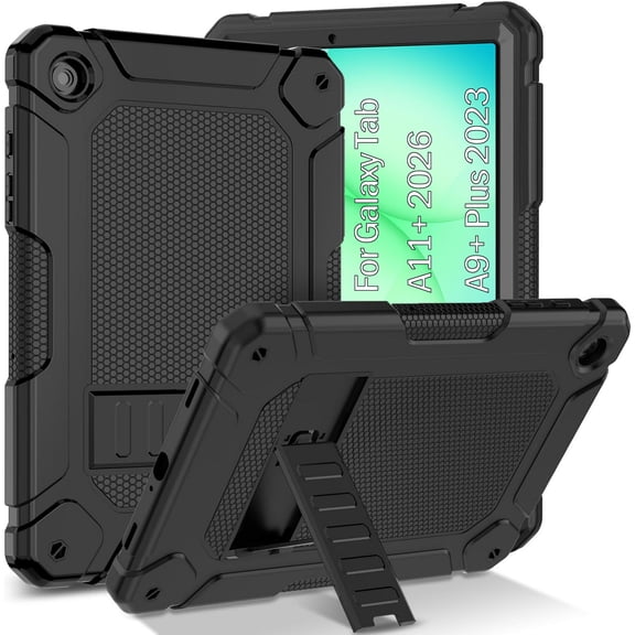 SUPNICE Shockproof Rugged Case for Samsung Galaxy Tab A11  Plus 11” 2026 / A9  Plus 11 Inch 2023 with Kickstand for Men Kids Toddler Boys Girls,Black