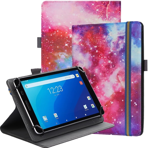 SUPNICE Universal Stand Folio Case Cover for All 7-8 Inch Tablet (iPad mini,Amazon Fire 7,Fire 8,Onn. 7" Tablet,Onn. 8" Tablet,Galaxy Tab A 8.0,Contixo 7" Tablet,Lenovo Tab M8 Tablet), Galaxy