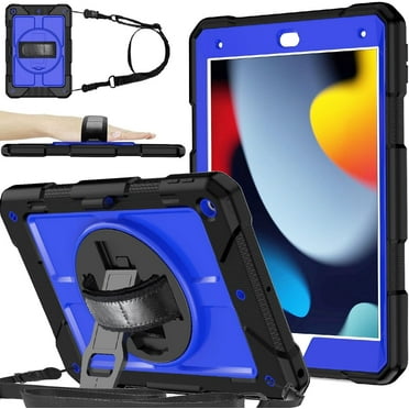 SUPNICE iPad 9th/8th/7th Generation Case, iPad 10.2 Case,Shockproof 360 Rotating Stand Hand Strap Pencil Holder Kids Case for iPad 10.2 inch 2021/2020/2019,Deep Blue