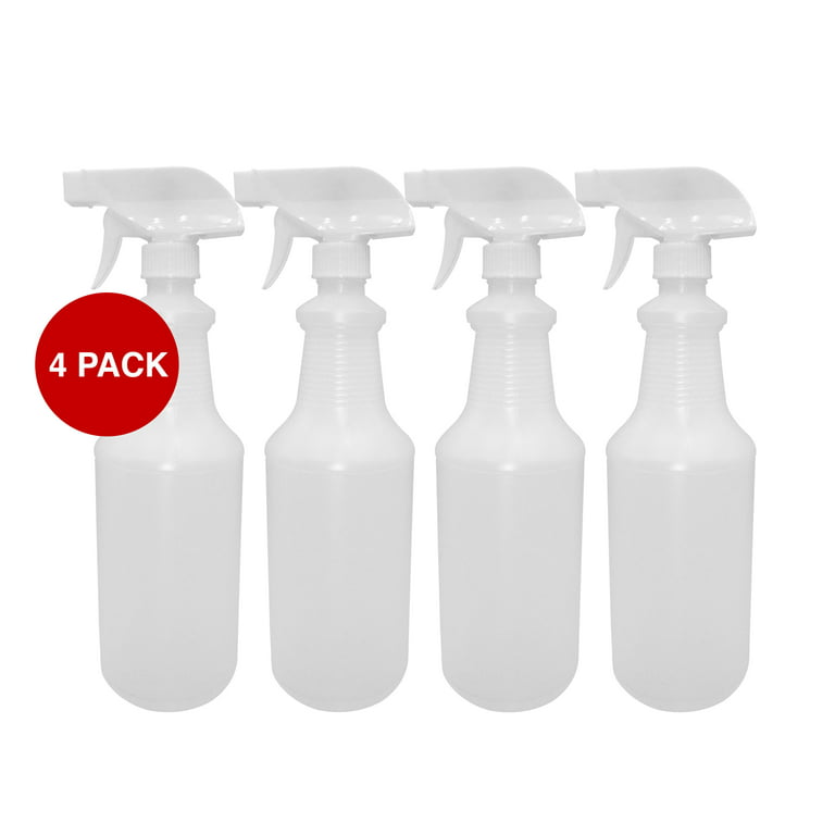 SUPPLYAID HD Leak-Proof Plastic Spray Bottles (4 Pk, 32 Oz, All-Purpose)