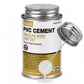 SUPPLYGIANT 4 oz Clear PVC Cement Regular Body Fast Set Solvent Weld Glue for PVC Pipe and Fittings Low - VOC