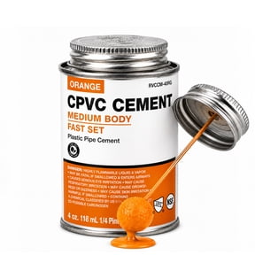 SUPPLYGIANT 4 oz Orange CPVC Glue Industrial Grade Melium Body Fast-Setting Low-VOC CPVC Cement for Pipes & Fittings