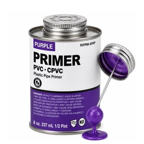 SUPPLYGIANT 8 oz Purple PVC/CPVC Primer Cement Industrial Grade Low-VOC Fast Acting Primer Glue for Pipe & Fittings