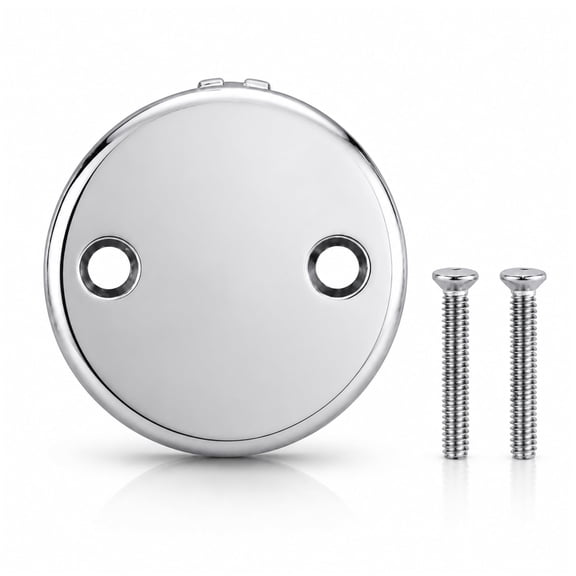 SUPPLYGIANT Overflow Faceplate for Tub 2 Hole Bathtub Faceplate with Matching Screws, Universal Fit, Polished Chrome Finish