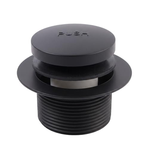 SUPPLYGIANT Tip Toe Bath Drain Assembly, 1-1/2 Inch Drain Stopper, Matte Black Finish