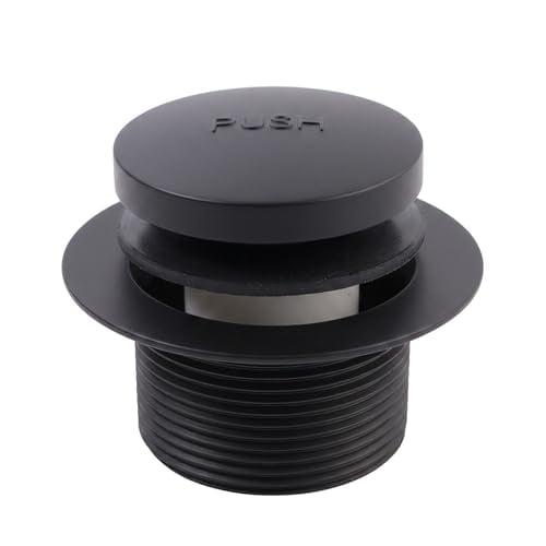 SUPPLYGIANT Tip Toe Bath Drain Assembly, 1-1/2 Inch Drain Stopper, Matte Black Finish