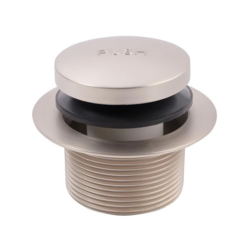 SUPPLYGIANT Tip Toe Bath Drain Assembly, 1-1/2 Inch Drain Stopper, Nickel Plated Finish