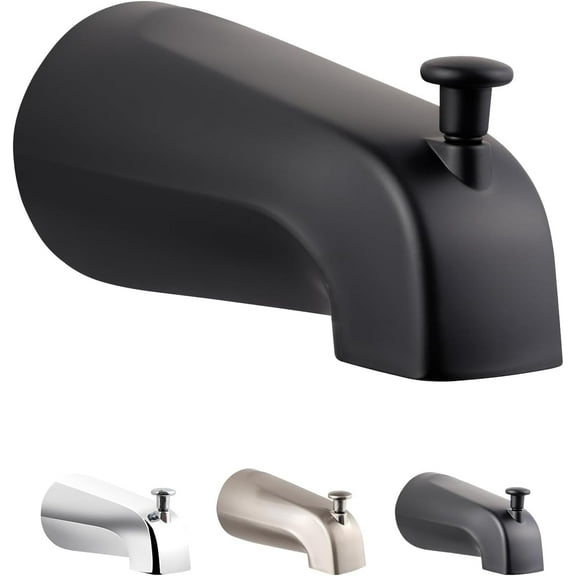 SUPPLYGIANT™ Tub Spout 1/2" FIP Nose Thread Bathtub Faucet with Diverter Matte Black Finish