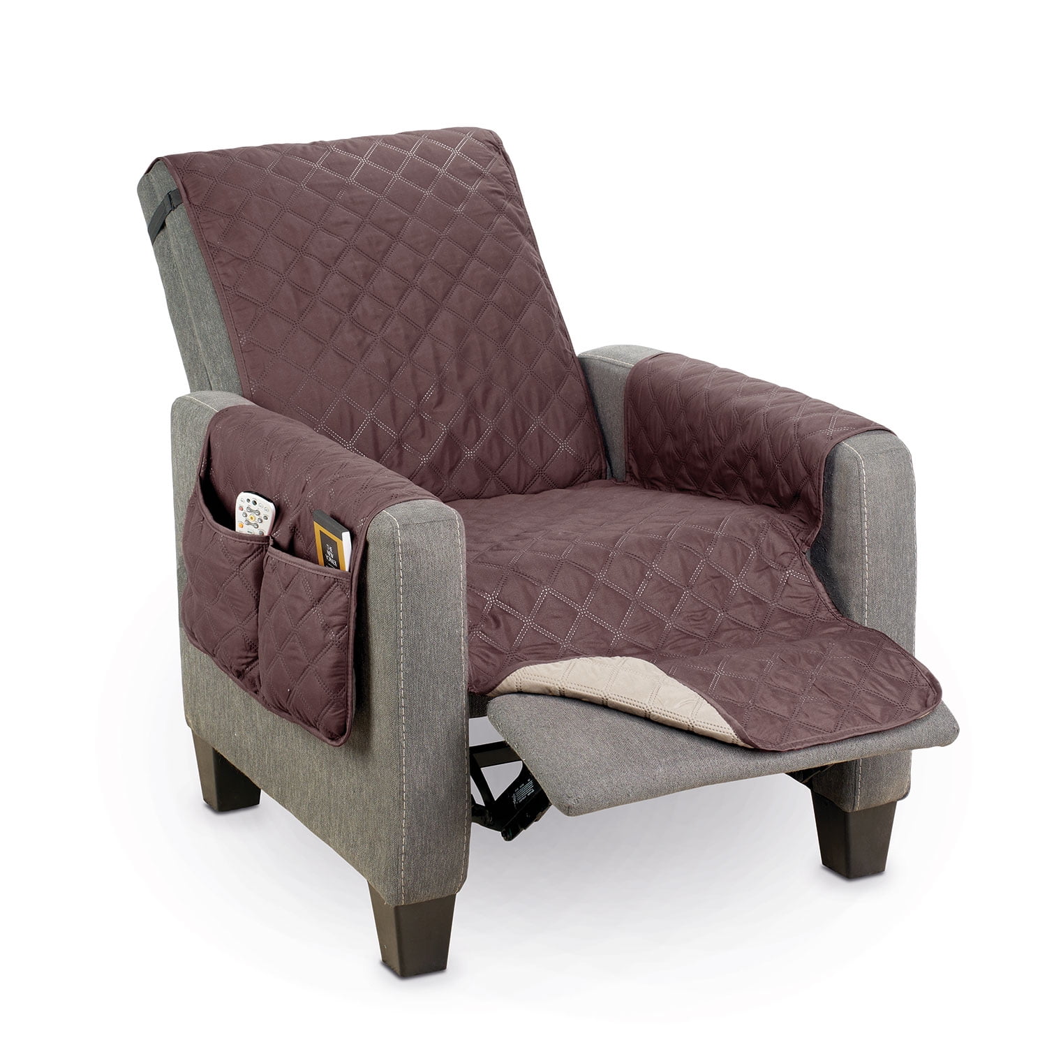 SUPPORT PLUS Reversible Large Recliner Chair Covers with Arms Extra