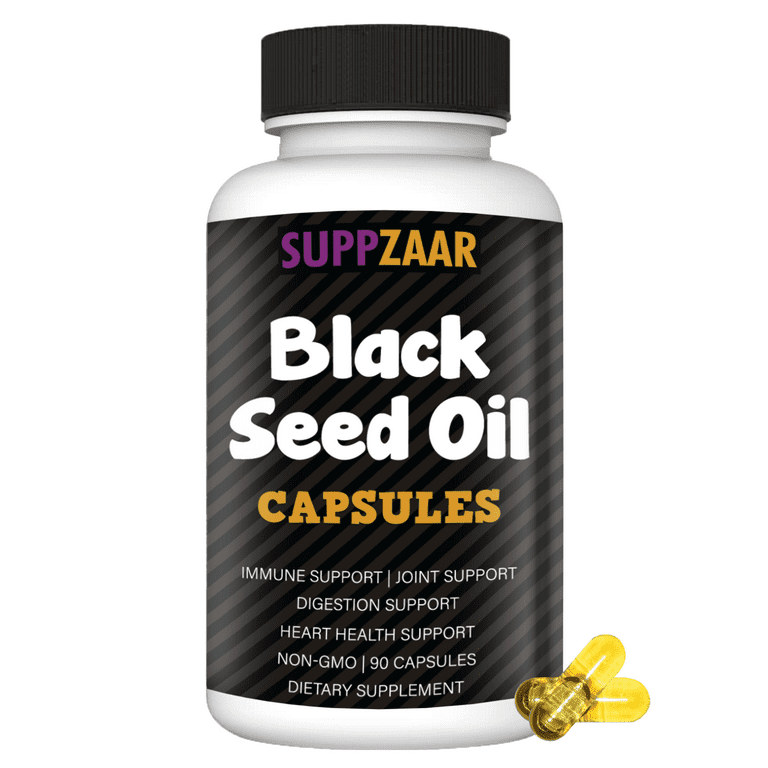 SUPPZAAR Vegan Black Seed Oil Capsules 1000mg. Cold-Pressed