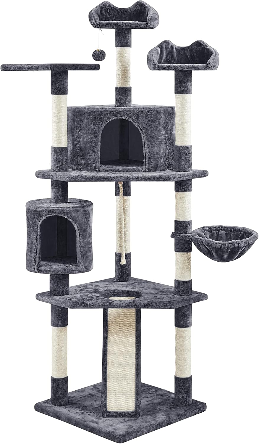 KWOJU 36 Inch Cat Tree For Indoor Cats - Multi-Level Tower With Scratching Posts, Hammock, Condo & Toys - View #5