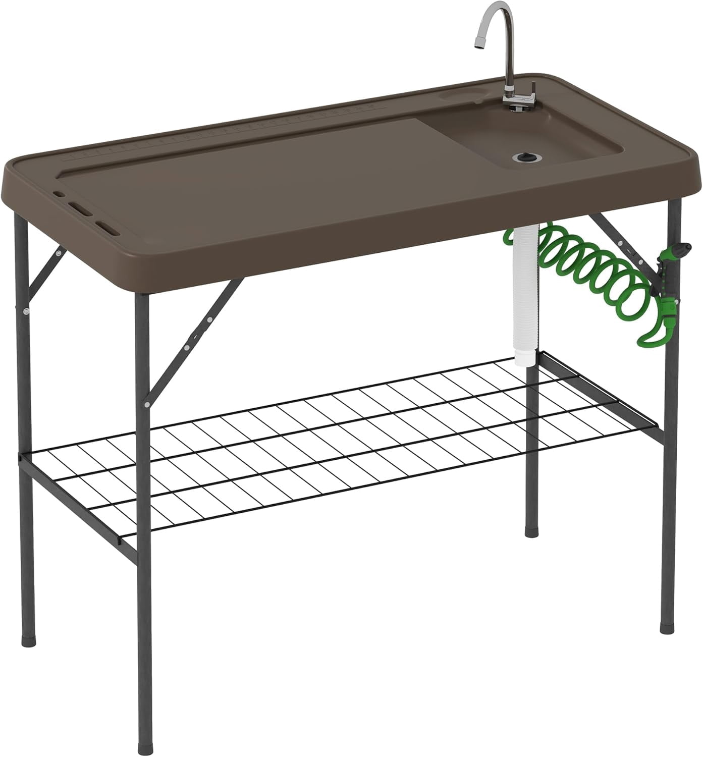 SUPQ Folding Fish Cleaning Table with Sink, Portable Camping Sink ...