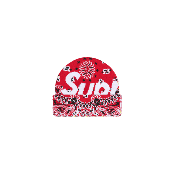 SUPREME UNISEX Bandana Big Logo Beanie "FW 24 - Red Bandana" SU898 from Stadium Goods
