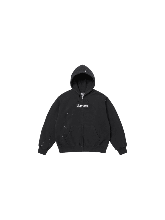 UNISEX MM6 Maison Margiela Box Logo Zip Up Sweatshirt "SS26 - Black" SU27169 SU27169 from Stadium Goods
