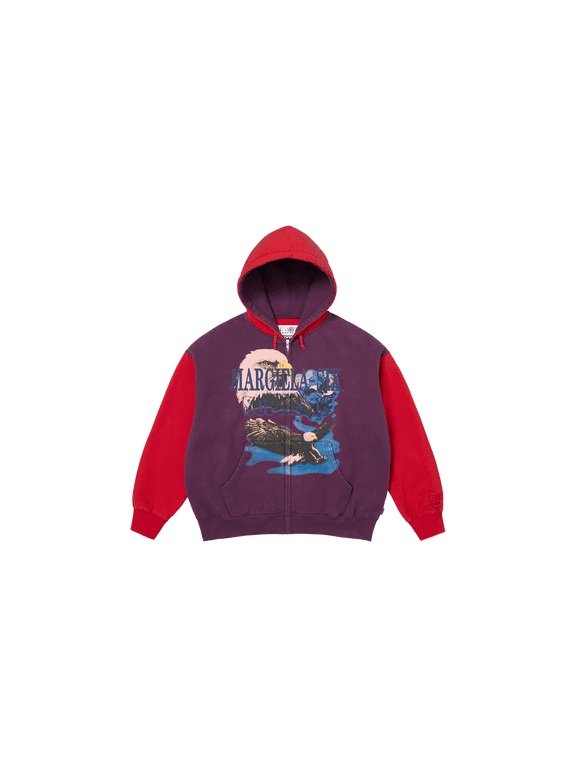 UNISEX MM6 Maison Margiela Eagle Zip Up Hooded Sweatshirt "SS26 - Purple / Red" SU27174 SU27174 from Stadium Goods