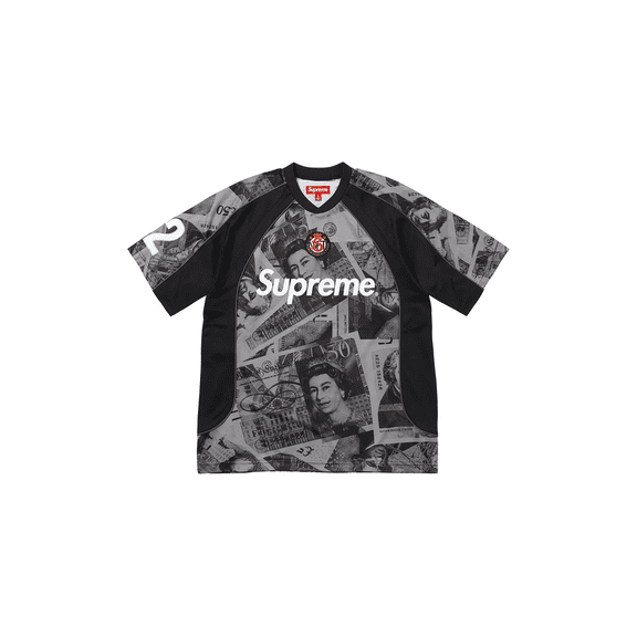 SUPREME UNISEX Pounds Soccer Jersey "FW25 - Black" SU26689 SU26689 from Stadium Goods