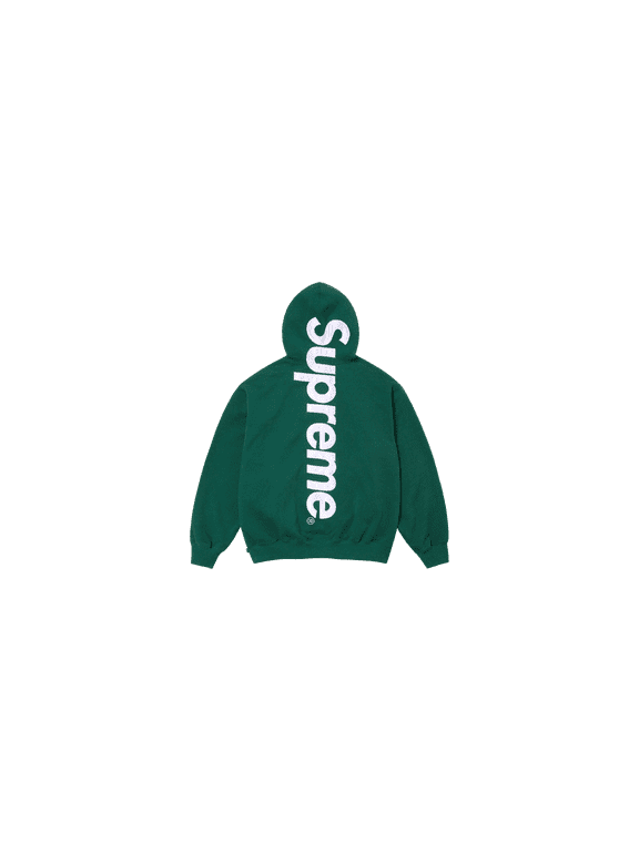 UNISEX SATIN APPLIQUÉ HOODED SWEATSHIRT "FW24 - Green" SU530 SU530 from Stadium Goods