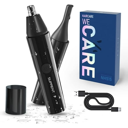 SUPRENT Nose Trimmer for Men, Eyebrow Ear & Facial Hair Trimmer Kit, IPX7 Waterproof Nose Hair Trimmer, USB-C Rechargeable Ear Nose Hair Trimmer for Men