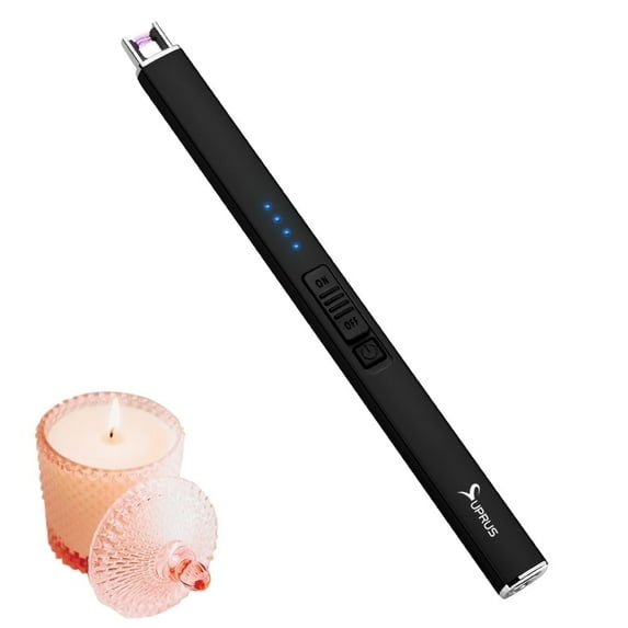 SUPRUS Classic Windproof, Black Electric Lighter, Arc Candle Lighter, Ideal for Candles, BBQs, Camping, and morefor