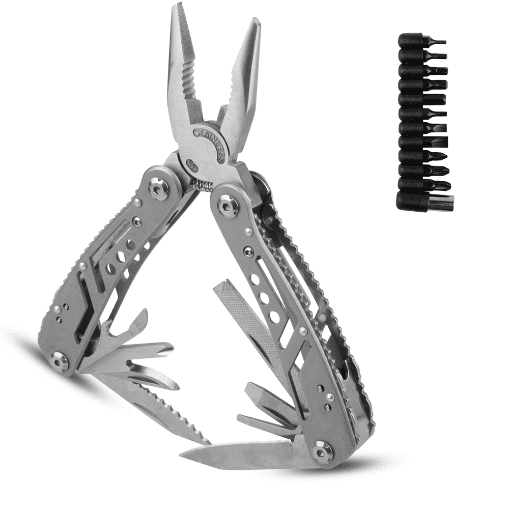 12 in 1 Multi tool, Portable Pocket Multifunctional Tool for Outdoor,  Camping, Fishing, Hiking (Black)