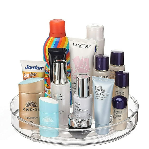 SUPTREE Clear Rotating Lazy Susan Turntable Organizer for Kitchen Cabinets Spices 9.25 inch Storage Containers