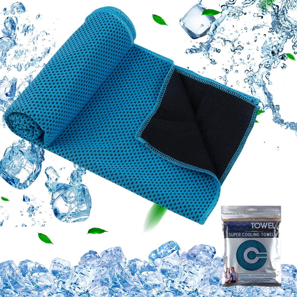SUPTREE Cooling Towel Wrap for Neck and Face Quick Dry Travel Sweat Towels for Hot Weather Camping Gym Workout Green