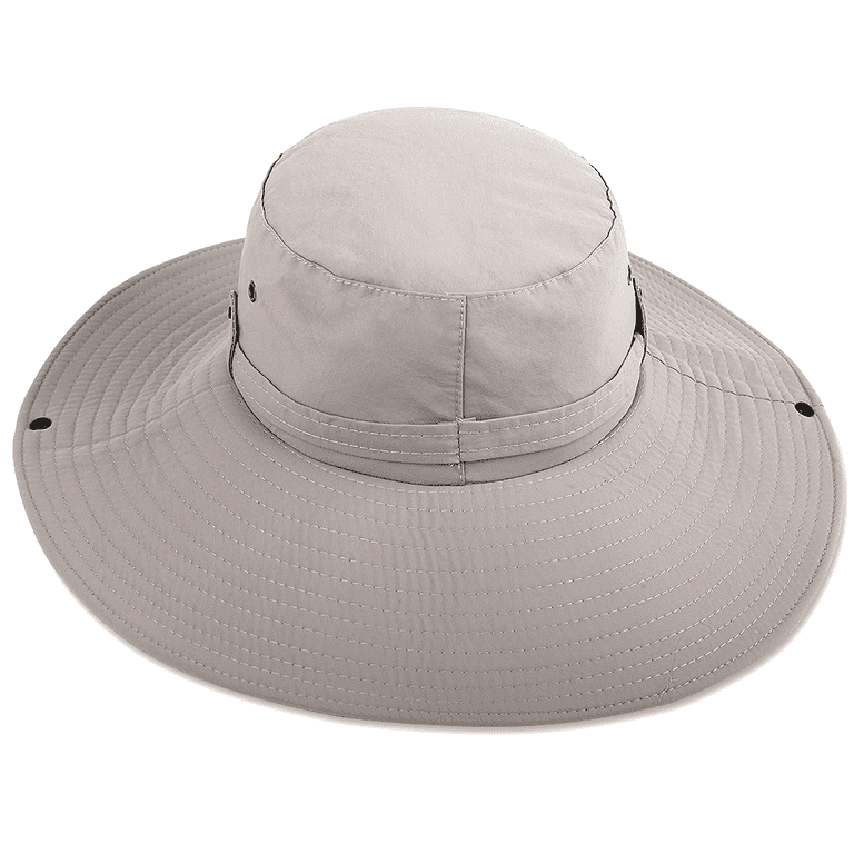 WEAIXIMIUNG Breathable Wide Brim Boonie Hat Outdoor Mesh Cap for Travel  Fishing Bucket Hats for Women Beach Gray