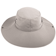 SUPTREE Fishing Sun Hat for Men Women Wide Brim UV Protection Mesh Breathable Bucket Hat with String Khaki