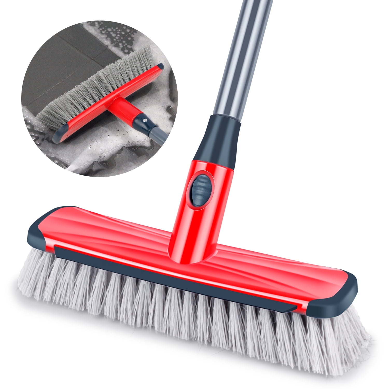 SUPTREE Floor Scrub Brush Deck Brush with Long Handle for Bathroom ...
