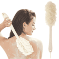 thumbnail image 1 of SUPTREE Loofah Back Scrubber Exfoliating Bath Sponge Long Handle Bath Brush for Body Shower White 1pc, 1 of 7